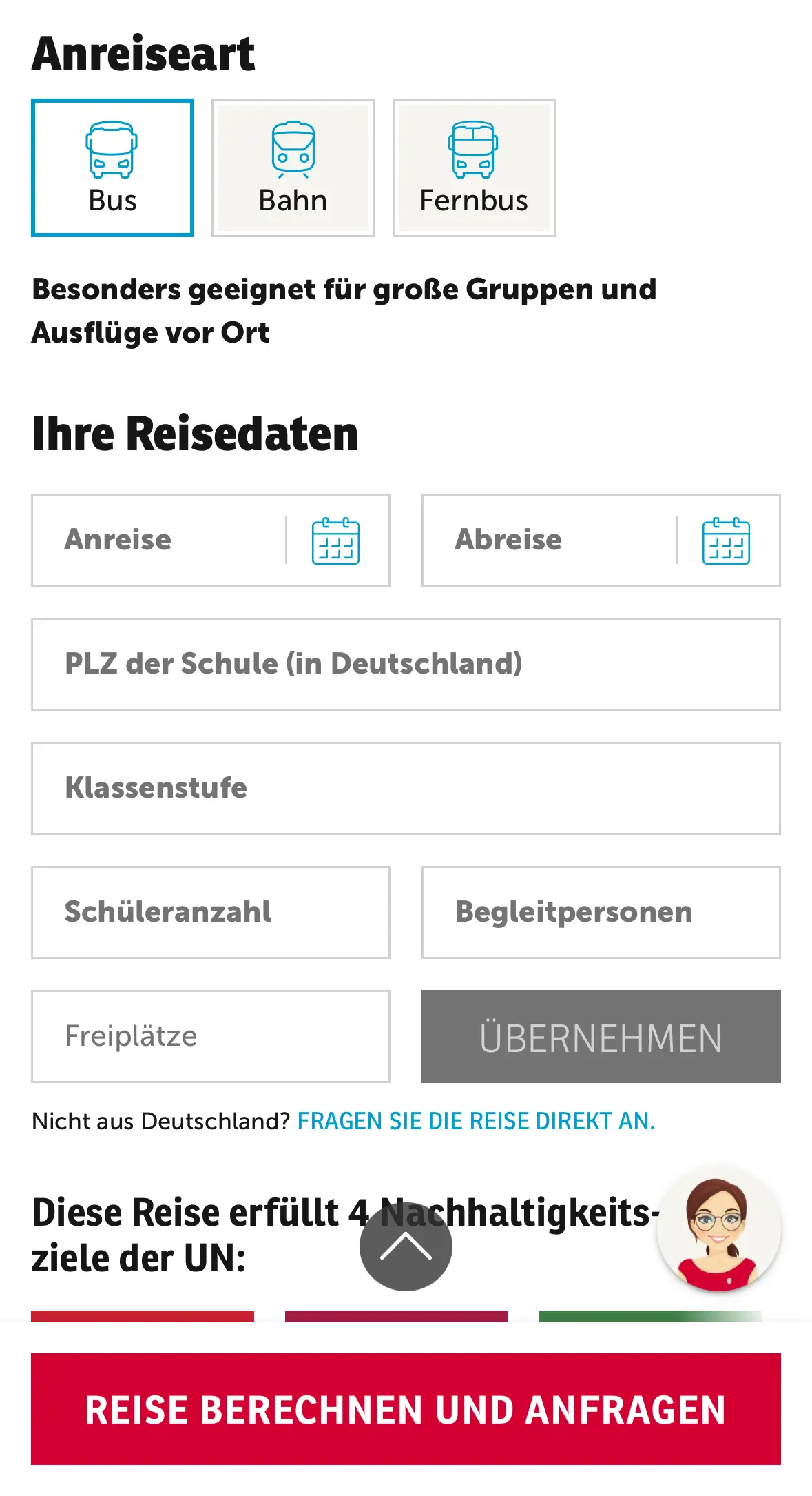 Reisedetailseite Smartphone-Layout HEROLÉ Klassenfahrten UI/UX-Design - onlion® Studio Dresden