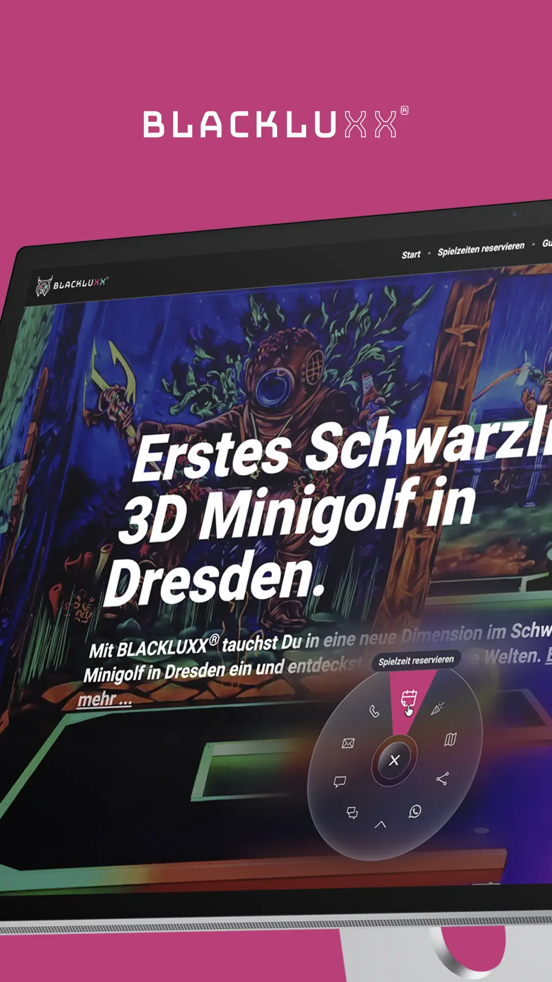 onlion® dot im Einsatz bei BLACKLUXX® 3D-Minigolf Dresden auf blackluxx.de